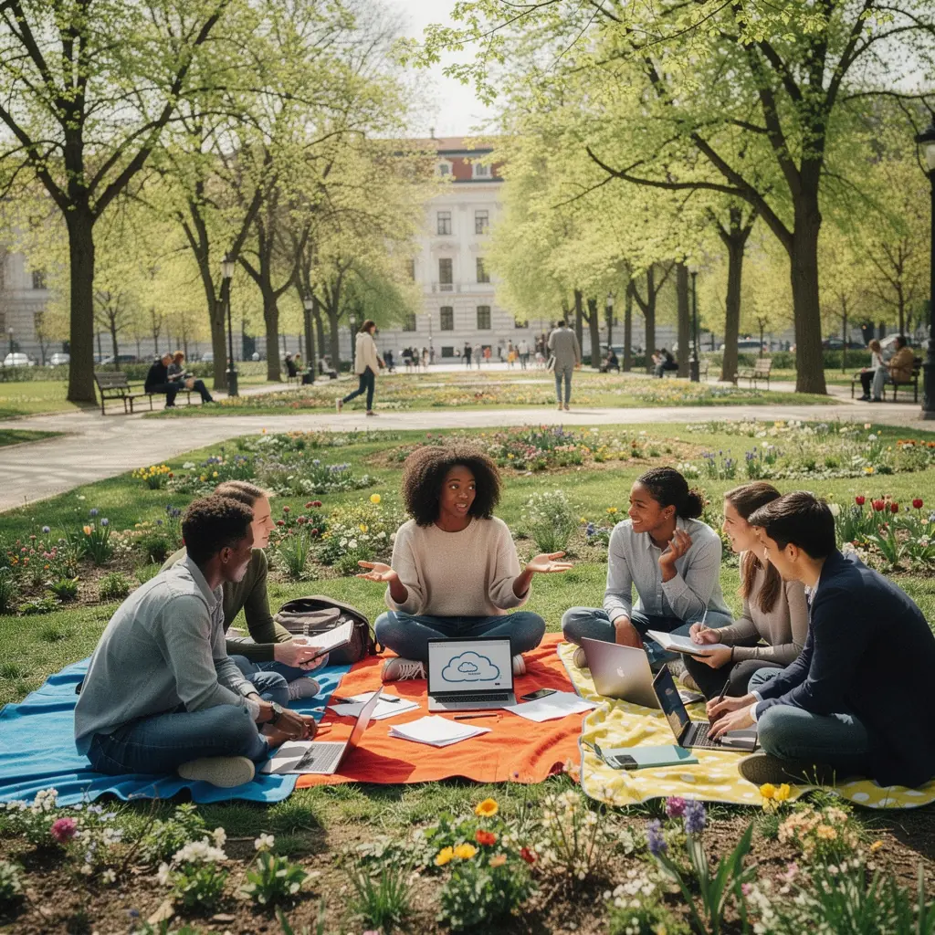 Ein Diagramm zeigt die verschiedenen Komponenten der Infrastruktur in der Cloud.